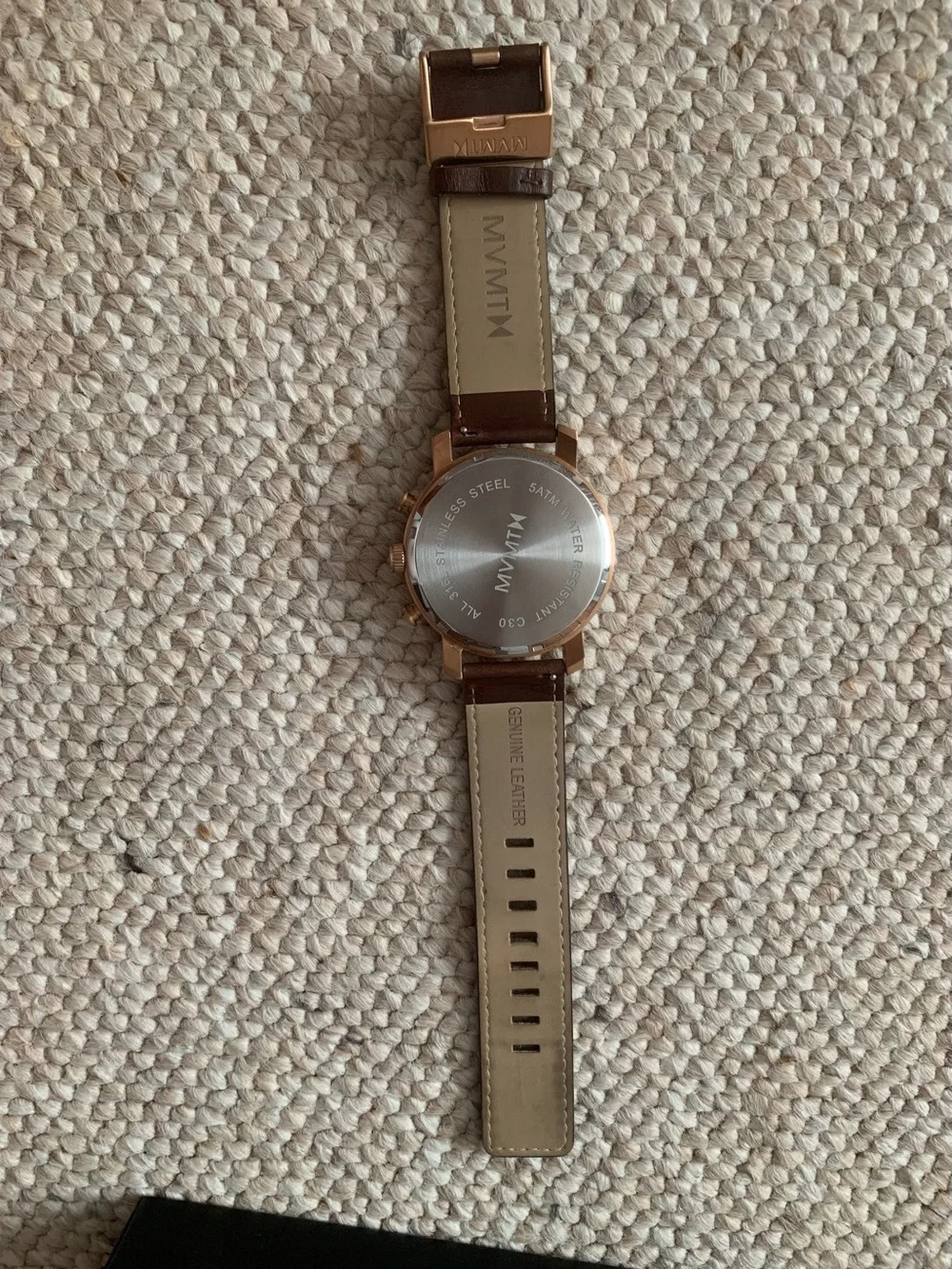 MVMT Chrono Series men's watch black with rose gold- like new